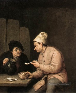 Peintre Tableaux - Tuyauterie et boire dans la Taverne néerlandais genre peintres Adriaen van Ostade